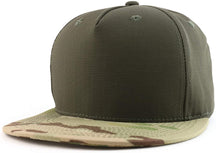 Armycrew 5 Panel Flat Bill Ripstop Authentic Multicam Snapback Baseball Cap