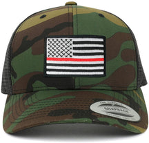 Armycrew American Flag Patch Snapback Trucker Mesh Cap - Camo