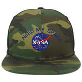 Armycrew Oversize XXL NASA I Need My Space Embroidered Camouflage Flatbill Mesh Snapback Cap