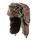 Armycrew Brown Faux Fur Winter Weather Warm Trooper Hat