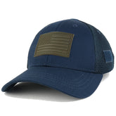 Armycrew US American Flag Olive 3-D Rubber Tactical Patch Low Crown Adjustable Mesh Cap