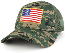 Armycrew USA Gold American Flag Embroidered Patch Low Crown Adjustable Tactical Mesh Cap