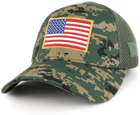 Armycrew USA Gold American Flag Embroidered Patch Low Crown Adjustable Tactical Mesh Cap