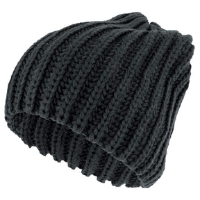 Armycrew Plain Thick Ribbed Winter Slouchy Beanie Hat