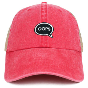 Armycrew Oops Patch Washed Pigment Dyed Soft Trucker Baseball Cap