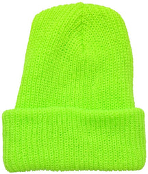 Made in USA, Acrylic Winter Watch Cap Long Cuff Folded Beanie