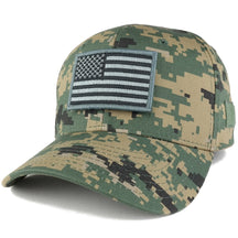 Armycrew American Flag Black 2 Tactical Embroidered Patch Adjustable Structured Operator Cap