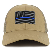 Armycrew Thin Blue Line American Flag 3D Rubber Tactical Patch Air Mesh Flex Cap