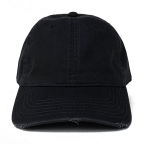 Armycrew Garment Washed Low Profile Cotton Twill Frayed Bill Plain Adjustable Strap Cap