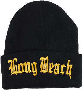 Armycrew Old English Font City Names Embroidered Cuff Long Beanie Hat