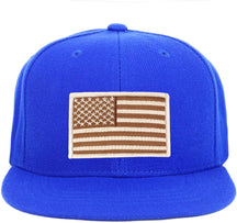 Armycrew Youth Kid Size Desert American Flag Patch Flat Bill Snapback Baseball Cap