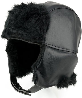 Armycrew Vinyl Fur Trimmed Trooper Hat with Insulated Ear Flaps
