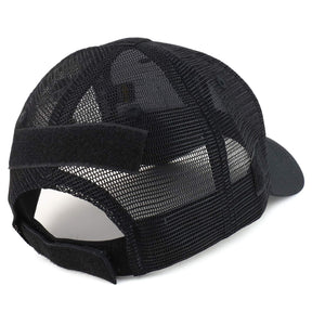Armycrew US American Flag Black 3D Rubber Tactical Patch Trucker Mesh Back Cap