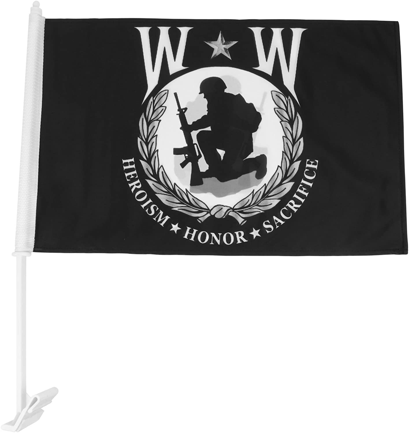 Armycrew Wounded Warrior Military Car Flag with Plastic Hole