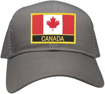 Canada Flag Embroidered Iron on Patch with Text Adjustable Mesh Trucker Cap