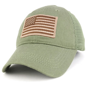 Armycrew USA American Flag Desert Embroidered Tactical Patch with Mesh Operator Cap