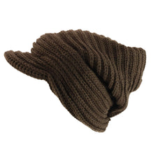Armycrew Rasta Cable Knit Slouch Winter Visored Beanie Hat