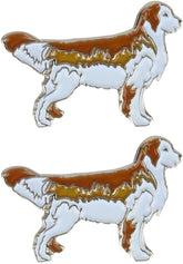 Armycrew Metallic Golden Retriever Dog Badge Lapel Pins 2 Pack Set