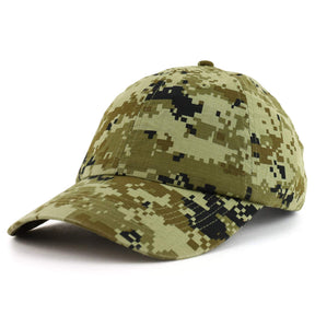 Armycrew Digital Camouflage Unstructured Cotton Ripstop Baseball Cap