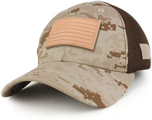 Armycrew US American Flag Coyote 3D Rubber Tactical Patch Low Crown Adjustable Mesh Cap - ACU