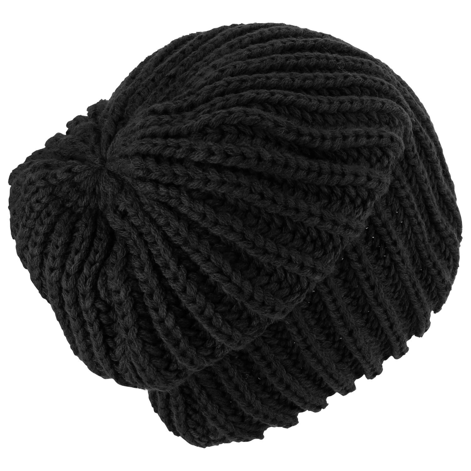 Armycrew Plain Thick Ribbed Winter Slouchy Beanie Hat