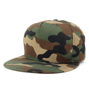 DECKY Blank 5 Panel Cotton Constructed Flat Bill Adjustable Snapback Cap - Black