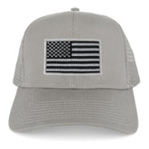Armycrew USA American Flag Embroidered Patch Snapback Mesh Trucker Cap - Grey