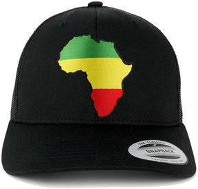 Green Yellow Red Africa Map Embroidered Iron On Patch Mesh Back Trucker Cap