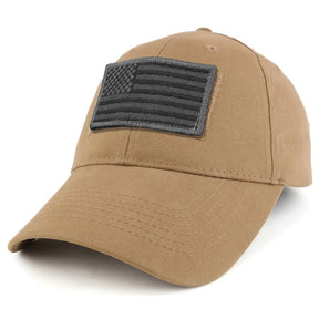 Armycrew USA Grey Flag Tactical Patch Cotton Adjustable Baseball Cap