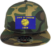Armycrew New Oregon State Flag Patch Camouflage Flatbill Mesh Snapback Cap