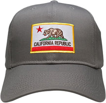 California Republic Embroidered Iron On Patch Gold Border Snapback Baseball Cap
