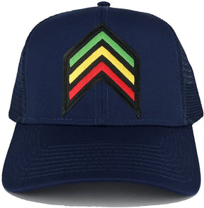 Rasta Sergeant RGY Arrow Embroidered Iron on Patch Adjustable Trucker Cap