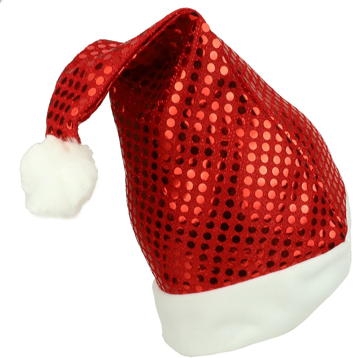 Armycrew Christmas Twinkle Sequin Red Santa Claus Bling Sparkle Hat