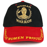 Woman Warrior USA Flag Embroidered Structured Cotton Twill Baseball Cap