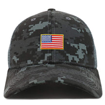 Armycrew Small American Flag Patch Camouflage Structured Mesh Trucker Cap