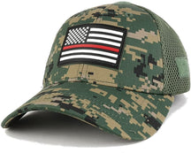 Thin RED Line American Flag 3D Rubber Tactical Patch Low Crown Adjustable Mesh Cap