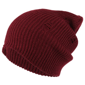 Armycrew Vintage Frayed Pattern Knit Deep Slouchy Beanie
