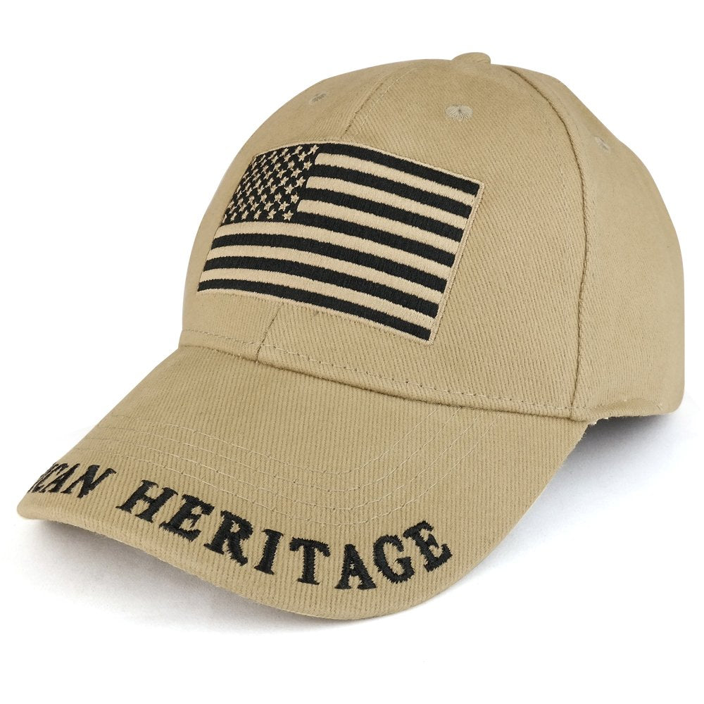 Armycrew American Heritage US Flag Embroidered Structured Cotton Twill Baseball Cap