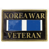 Armycrew Made in USA Korea War Veteran Military Ribbon Metal Belt Buckle