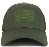 Armycrew US American Flag Olive Rubber 3D Tactical Patch Air Mesh Flex Cap