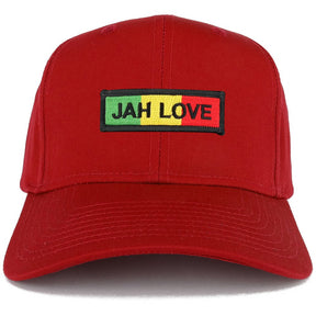 Jah Love Green Yellow Red Embroidered Iron on Patch Adjustable Baseball Cap