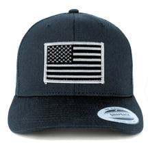 Armycrew American Flag Patch Snapback Trucker Mesh Cap - Navy