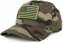 Armycrew USA Olive Flag Tactical Patch Structured Operator Baseball Cap- ACU