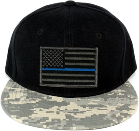 USA American Flag Embroidered Iron on Patch Camo Bill Snapback Cap - ACU