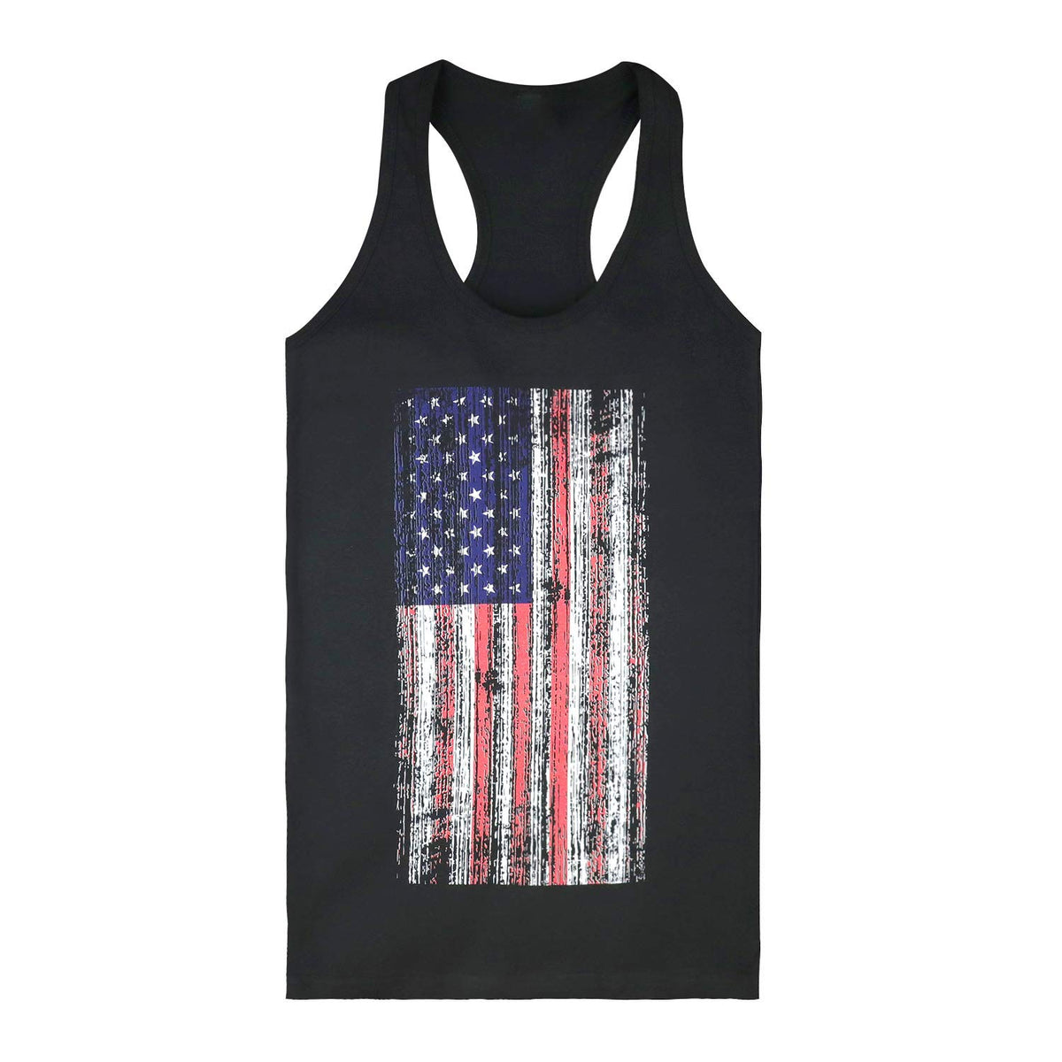 Armycrew Distressed Vintage US American Flag Cotton Graphic Tanks