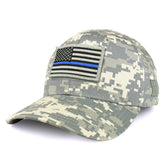 Armycrew USA Thin Blue Line Flag Tactical Patch Structured Operator Baseball Cap