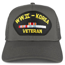 Armycrew XXL Oversize WW2 to Korea Veteran Large Patch Mesh Back Trucker Cap
