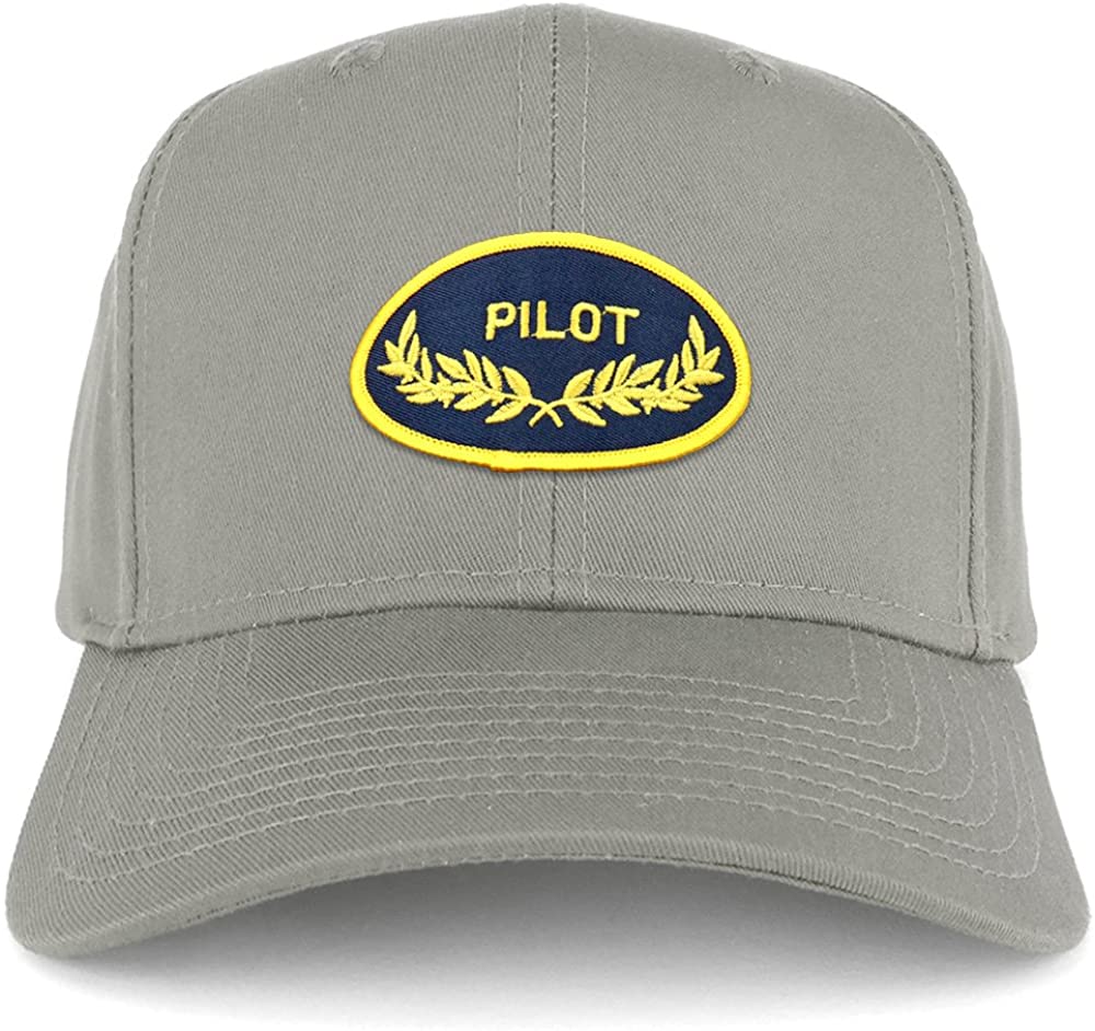 Armycrew Pilot Oak Leaf Oval Embroidered Patch Snapback Baseball Cap