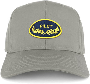 Armycrew Pilot Oak Leaf Oval Embroidered Patch Snapback Baseball Cap