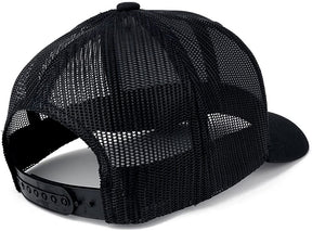 Solid Black Africa Map Embroidered Iron on Patch Mesh Back Trucker Cap - Black